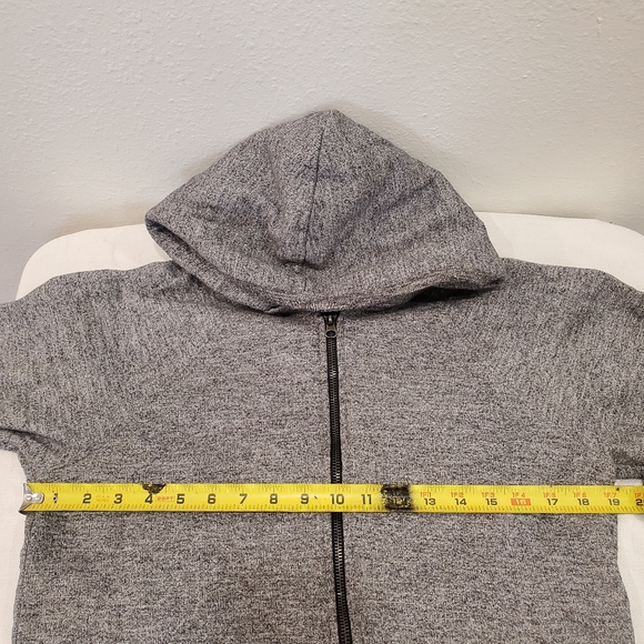 ATM Full Zip Gray and Black Sherpa Fleece Hoodie Sweatshirt Size Medium - Picture 7 of 7